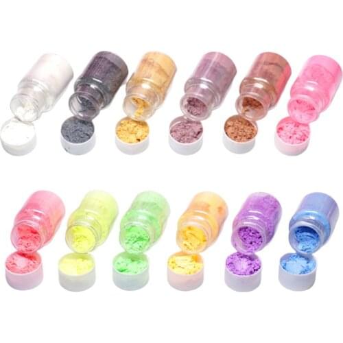 12 Pcs Pearlescent Powder Epoxy Slim Foam Crystal DIY Handmade Jewelry Crafts Filling Material