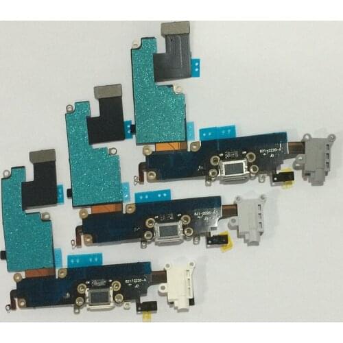 20Pcs/lot USB Charger Dock Charging Port Headphone Audio Jack Connector with MIC Flex Cable for iPhone 6 Plus 5.5" Repair Parts