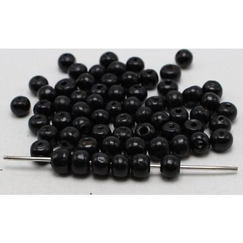 500 Black 8mm Round Wood Beads~Wooden Spacer Beads Jewelry Making
