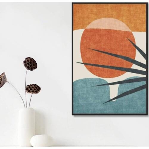 Framed Canvas Wall Art Abstract for Living Room, Bedroom Color Block Canvas Prints for Modern Home Decoration Ready to Hang