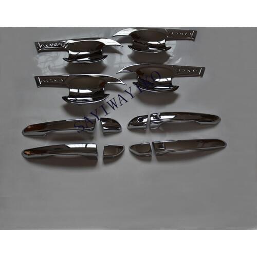 Car Styling fit for Kona 2018 2019 ABS Black Car Door Handle Bowl Side Door Bowl Cover Trim Protectors Exterior Accessories