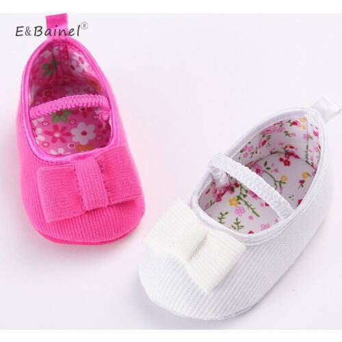 Baby Shoes Cotton Solid Butterfly-knot Newborns Baby Moccasins Toddler Infant Girl First Walkers Crib Shoes