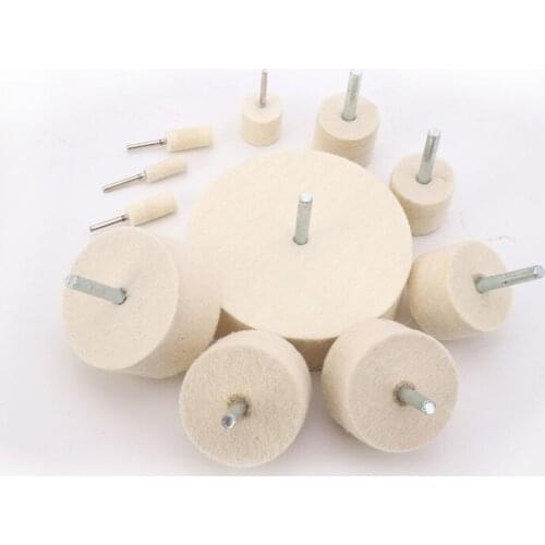 Dia40/50/60/80/100mm Shank 6mm Pad Wool Felt Polishing Buffing Wheel Grinding Head Mirror Polishing Electric Grinder Head