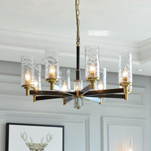 Home living room chandelier American copper chandelier simple atmosphere modern dining room chandelier