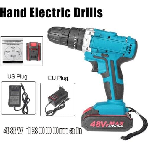 48V 25+3 Torque Dual Speed Cordless Impact Drill Electric Screwdriver Mini Wireless Power Driver With 2pcs Lithium-Ion Battery