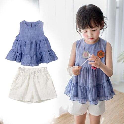 Girls Set Summer New Korean Version of Doll Shirt Pure and Cotton Shorts Kids Clothes Girls Outfits