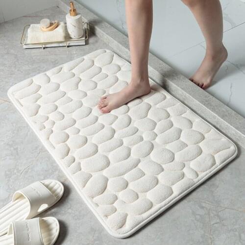 Bathroom Bath Mat Cobblestone Embossed Rug Carpets In Wash Basin Bathtub Side Floor Rug Shower Room Doormat Memory Foam Pad