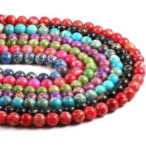 New Round Natural Stone Bead Blue Turquoises Bracelet Necklace Jewelry for DIY Jewelry Birthday Gift Size 4mm/6mm/8mm/10mm