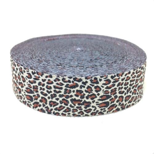 2015 NEW wholesale 7/8" 10yards/lots Woven Jacquard Ribbon lace 22mm small leopard grain ribbon KTZD15102891
