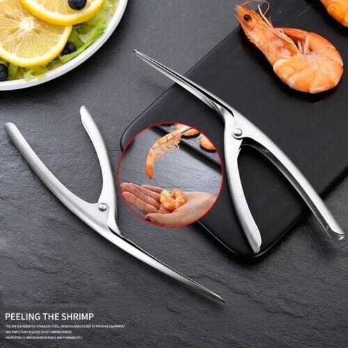 Kitchen Gadget Fast Remover Prawn Peeler 304 Stainless Steel Shrimp Peeler Deveiner Peel Device Portable Seafood Tools Creative
