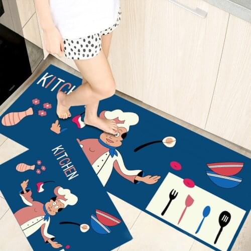 Kitchen Cartoon Floor Mat Anti-slip Entrance Doormat Cute Long Oil-proof Absorbent Mat Decorative Bedroom Home Decor