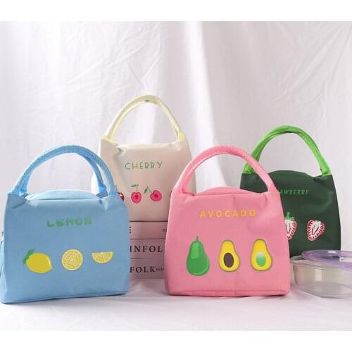 Fruit Pattern Lightweight Lunch Bag Insulated Bag Foldable Waterproof Thermal Bag Lunch Container School Food Storage Bags