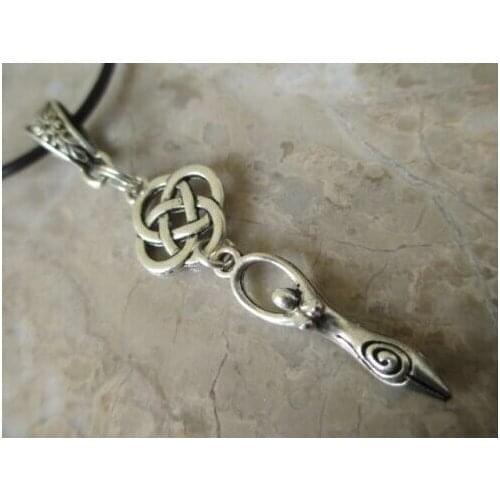 HOT !!!Fashion Jewelry Vintage Wicca Braided knot Trinity Knots Goddess Charms Statement Choker Necklace Pendant jewelry