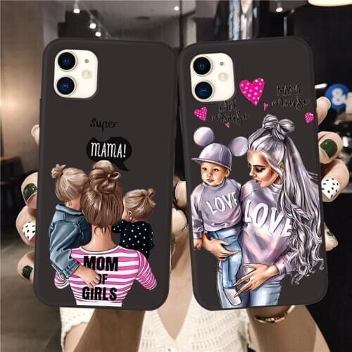 Funda Fashion Super Mom Case For iPhone X XS Max XR Baby Girl for Iphone 12 11 Pro Max 6S 7 8 Plus SE2020 Soft Silicone cover