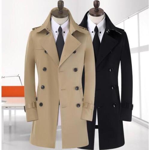 Mens trench coat spring manteau homme long korean big size 8XL 9XL new business gentleman double-breasted coat Free shipping