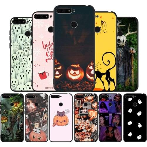 Halloween Soft Silicone black Phone Case For Huawei Honor 8 8X 9 10 20 30 Pro 10 20 lite Mate 10 20 30 PRO 20 lite