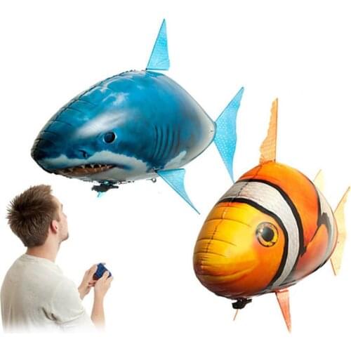 Inflatable RC Air Balloons inflatable RC flying Shark Toys Air Swimming Clown Fish Outdoor balloon Party Decoration Animal Gifts