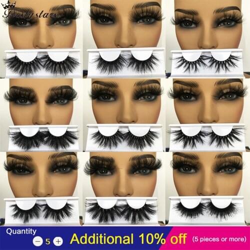 False Eyelashes Bulk Mink Lashes Vendors 25mm Mink Eyelashes Wholesale Long Full Strip Lashes Thick 5D Fake Lashes Extension