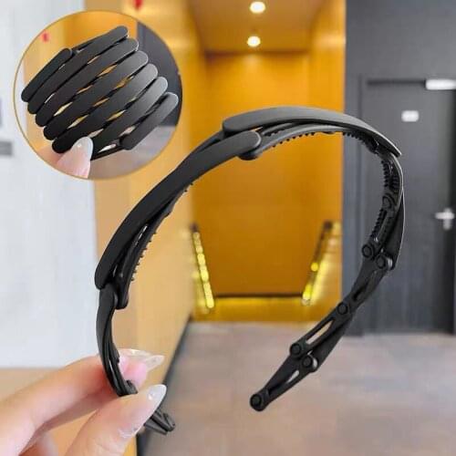 New Womens Collapsible Headband With Toothed Anti Slip Simple Hairstyle Bangs Fixed Hair Loop Headwear Hair Accessories For Girl