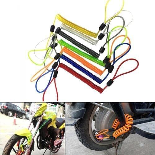 NEW 1.2M Theft Protection Disc Lock Cable Security Spring Reminder Cable Stretchable Anti Theft Reminder For Motorbike Bicycle
