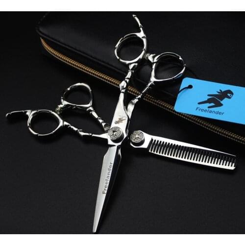 6.0" Japan 440c Crocodile handle non-slip Hair Cutting Scissors Thinning Shears Hairdressing Clipper Hairdressers haircut