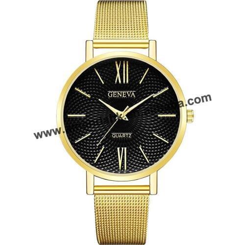 Wholesale Roman style Reticularis Watchband Watches Hot Steel Gold Rhinestone Bracelet Watch Fashion Women Dress Wristwatch