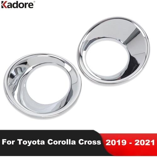 Front Fog Light Lamp Cover Trim For Toyota Corolla Cross 2019 2020 2021 ABS Chrome Foglight Frame Trims Car Styling Accessories