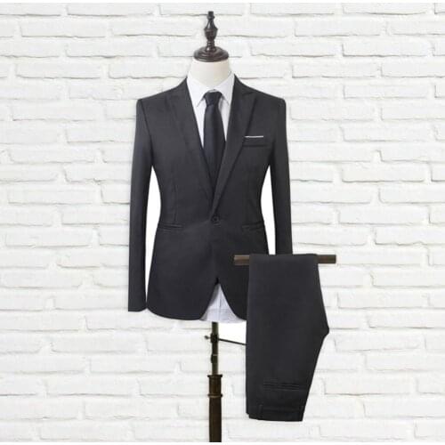 Men Suit Set Fashion Lapel Formal Stylish One Button Pockets Blazer for business occasions Mens Clothing 2021жилетка мужская