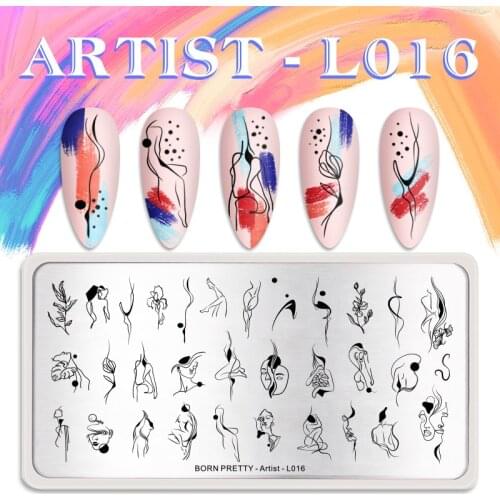 BORN PRETTY Artist Stamping Plates Stainless Steel For Nails Art Stamping Template Stencils Tools DIY Image Printing Plates