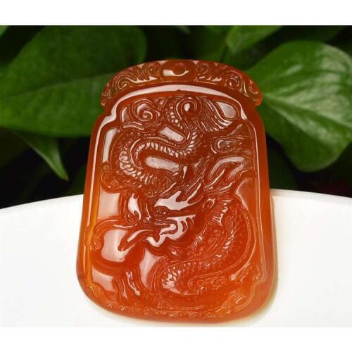 Natural onyx dragon crystal pendant benmingnian lucky to ward off bad luck and zodiac mascot for men and women