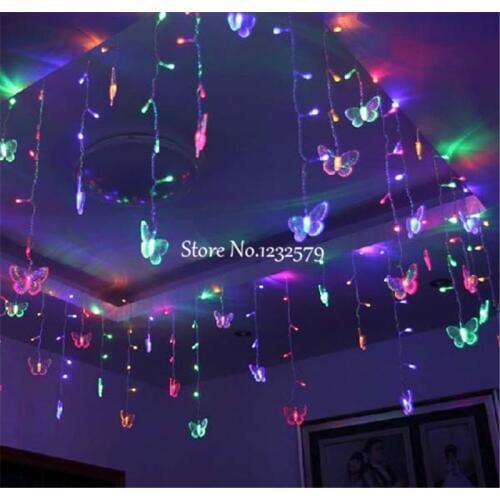 Multicolor LED String Strip Holiday Christmas Light Garlands 4M 18 Butterfly 100 SMD EU/US/UK/AU PARTY Wedding Lamp