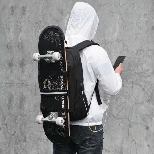Skateboard Backpack Bag 2021 New Arrival Anti-theft Password Lock USB Charging Shoulder Bag Men and Women Travel Longboard Bag
