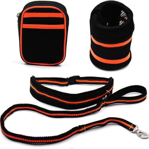 Fashion Hands Free Pet Dog Reflective Running Leash Adjustable Elastic Waist Rope Belt Run Dog Leash Jogging Walking Pet Supply