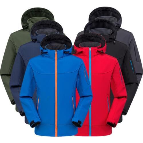 Outdoor Waterproof Men Women Hiking Softshell Jackets Breathable Climbing Fleece Coats Trekking Clothing Hiking Hunting Jackets