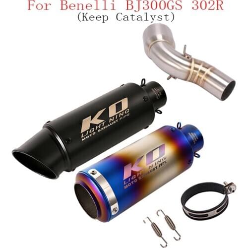 Motorcycle Exhaust System Connect Link Tube Middle Link Pipe Muffler Escape Tip for Benelli BJ300GS 302R