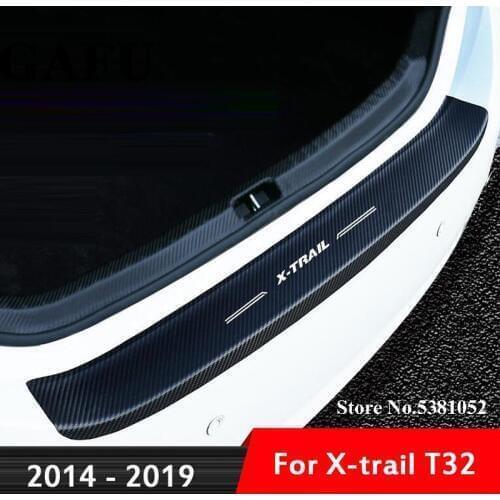PU Rear Bumper Protector For Nissan x-trail x trail T32 2014 2017 2018 2019 2020 Accessories Carbon Fiber Plate Cover Trim 1PCS