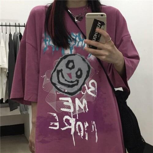 Mall Goth Tops for Women Summer 2021 Japanese Streetwear Harajuku Anime Graphic T-shirts Punk Grunge Women Dark Academia
