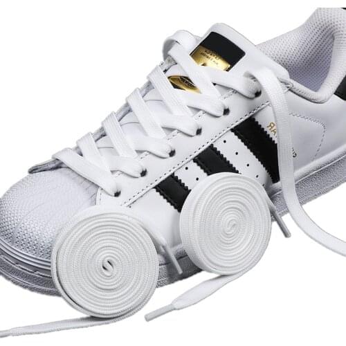 1 Pair Black White Shoe Laces Flat Double Woven Anti-slip Polyester Shoelaces Sports Casual White Shoes Classic Shoelace