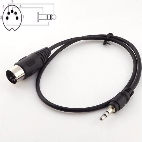 1pc Din 5 Pin Din MIDI Male Plug To 3.5mm Male Stereo Jack Audio Cable 50cm 0.5m/1.5m/3m