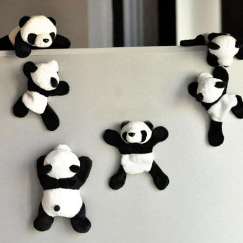1Pc Chinese Style Small Gifts Cartoon Cute Soft Plush Panda Fridge Magnet Refrigerator Sticker Home Souvenir Kitchen Accessories