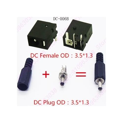 10PCS DC Power Jack DIP 3pin DC Connector Central 1.3*O.D.3.5 Plug Adapt For Toys DC-006B DIY