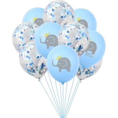 10 pcs Latex Balloons Cartoon Elephant Sequins Balloon Set Wedding Kids Birthday Theme Party Supplies Balloon Set