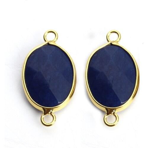 2pcs Natural Stone Druzy Rose Pink Blue Black Necklace Charms Pendants Bead Bracelets Connectors for DIY Jewelry Making