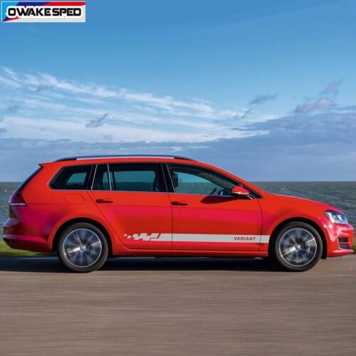 2pcs Sport Stripes Car Door Side Skirts Sticker For Volkswagen-B8 Variant All SUV Auto Body Decor Vinyl Decal Tuning Accessories