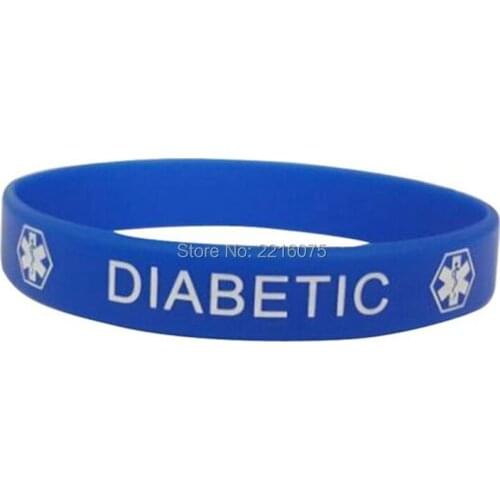 300pcs Diabetic silicone wristband rubber bracelets free shipping by DHL express