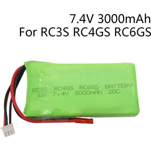 7.4V 3000mah 2S 20C Lipo Battery JST Plug For Radiolink RC3S RC4GS RC6GS Transmitter Li-Polymer 7.4 v 3000mAh lipo Battery 1pcs