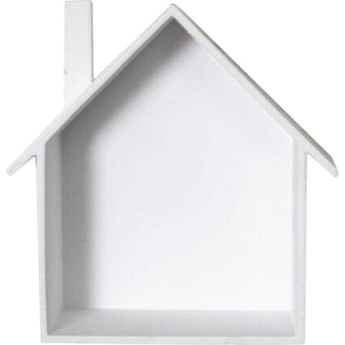 House Shape Wood Wall Shelf Display Hanging Shelves Box Organizer 7 Colors