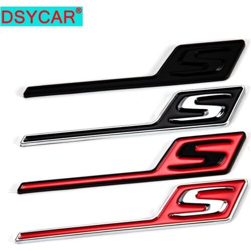 DSYCAR 1Pcs S 3D Car ABS Sticker Decal Head Car Side Fender Rear Trunk Emblem Badge Sticker Decals