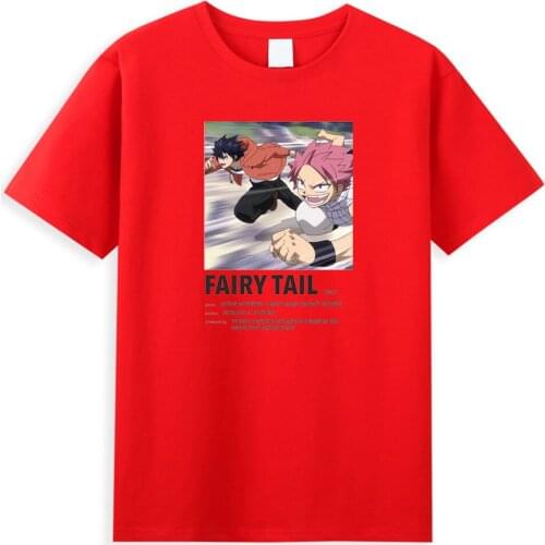 Fairy Tail Anime Men T-Shirts Hip Hop Japanese Manga T Shirt Summer Funny Tops Casual Cotton Loose Man Tee Shirts Crewneck