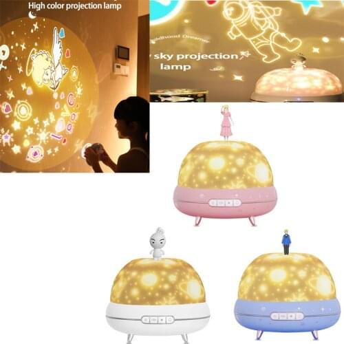 Hot Multiple Patterns Star Projector Lamp Bedroom LED Music Player Rotating Star Night Light Children Baby Kids Decor Lamp Gifts